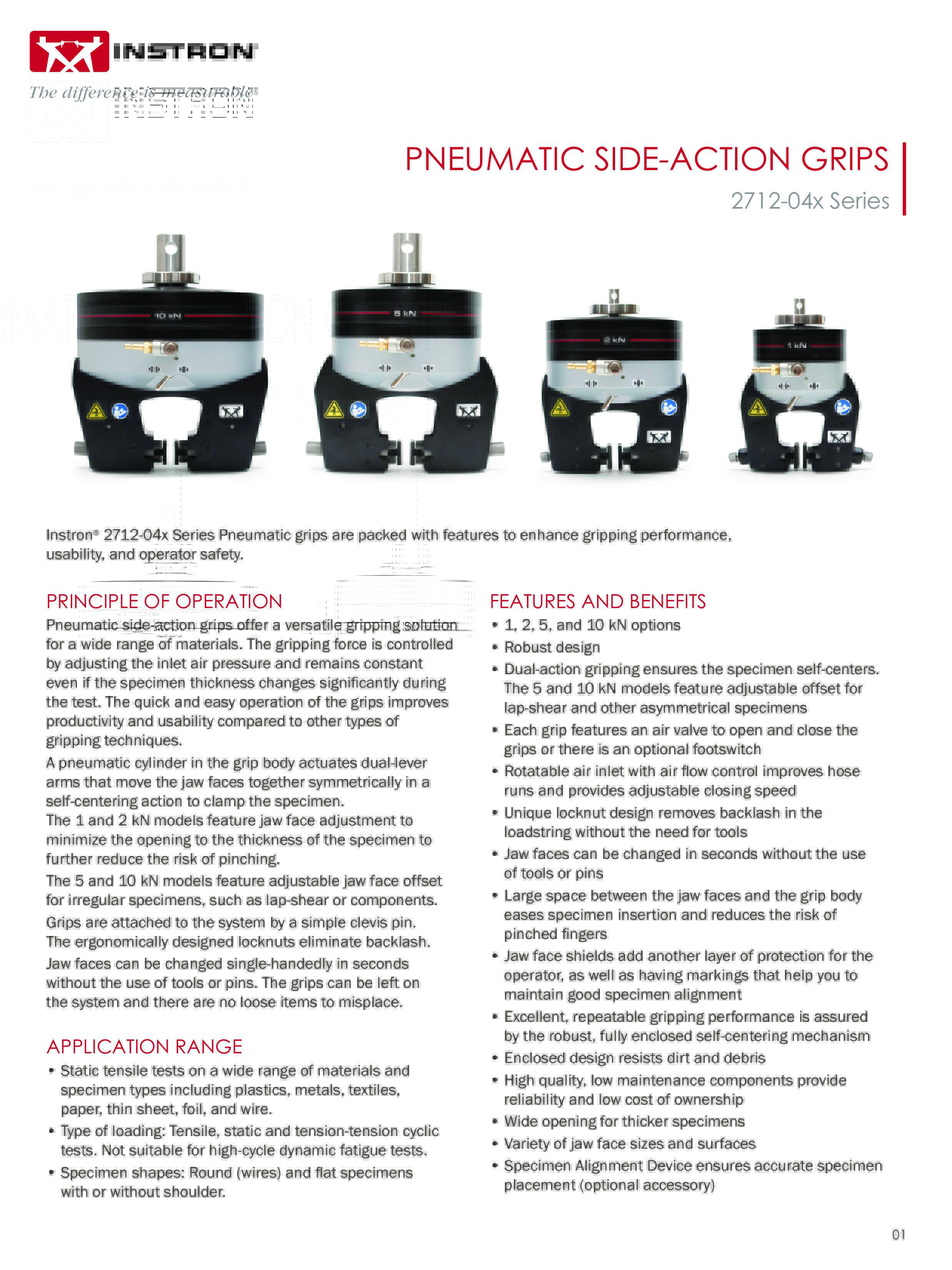 2712-04x Series Pneumatic Side Action Grips Data Sheet