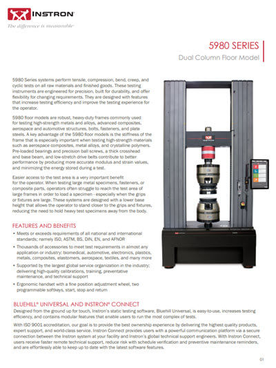 5980 Floor Model Series for Mechanical Testing
