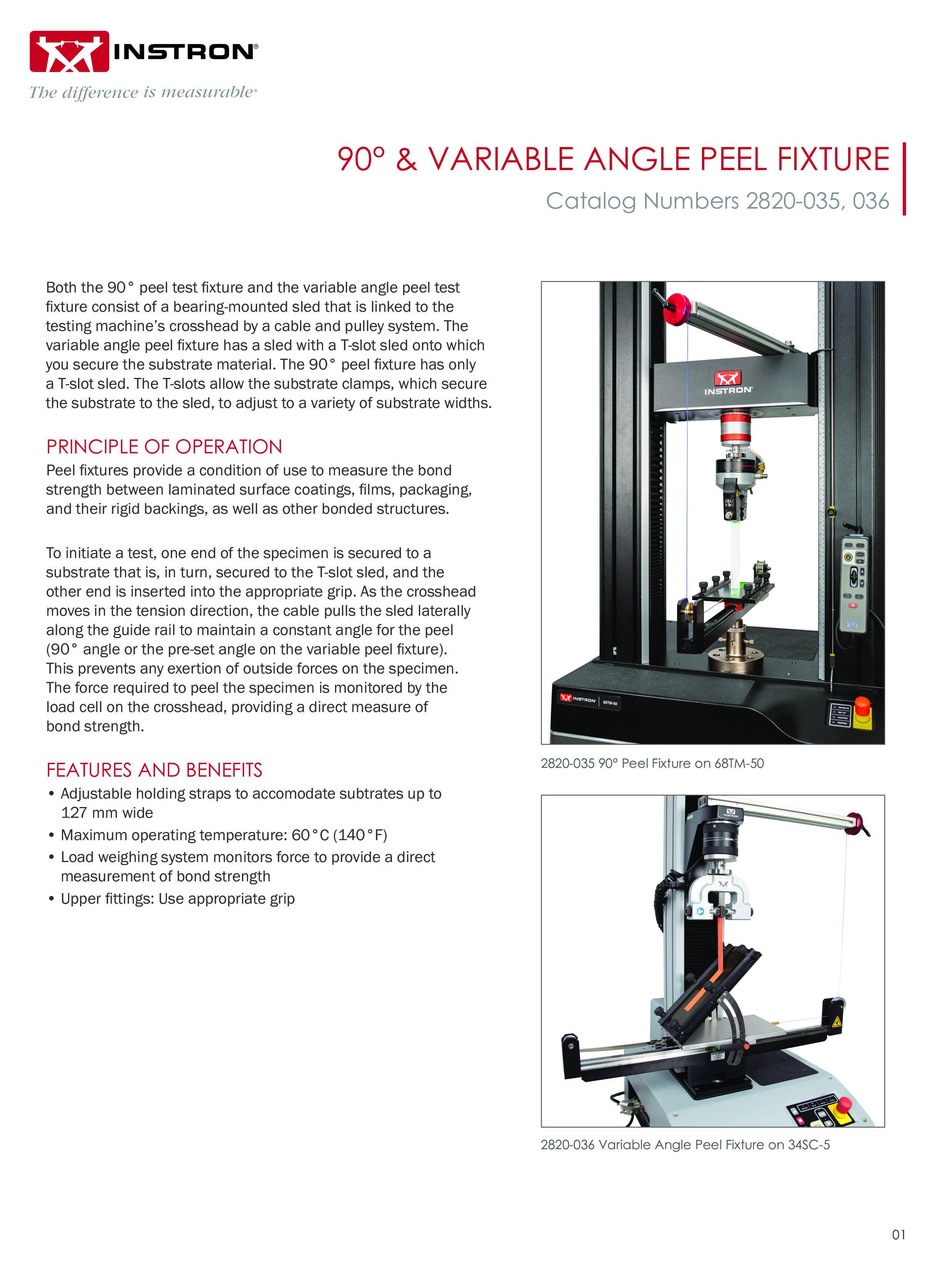 90 Degree and Variable Angle Peel Fixture