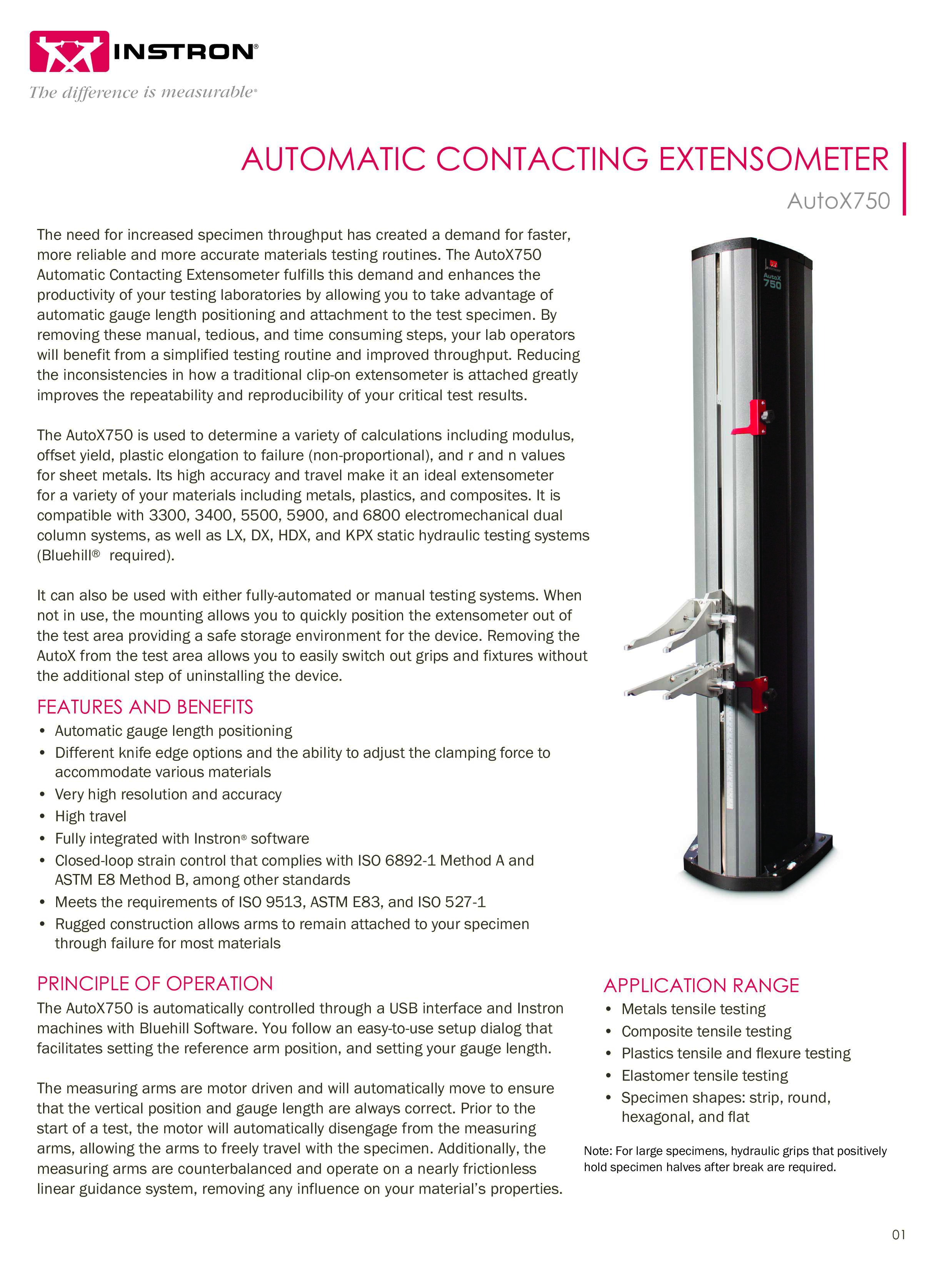 Automatic Contacting Extensometer – Model AutoX 750