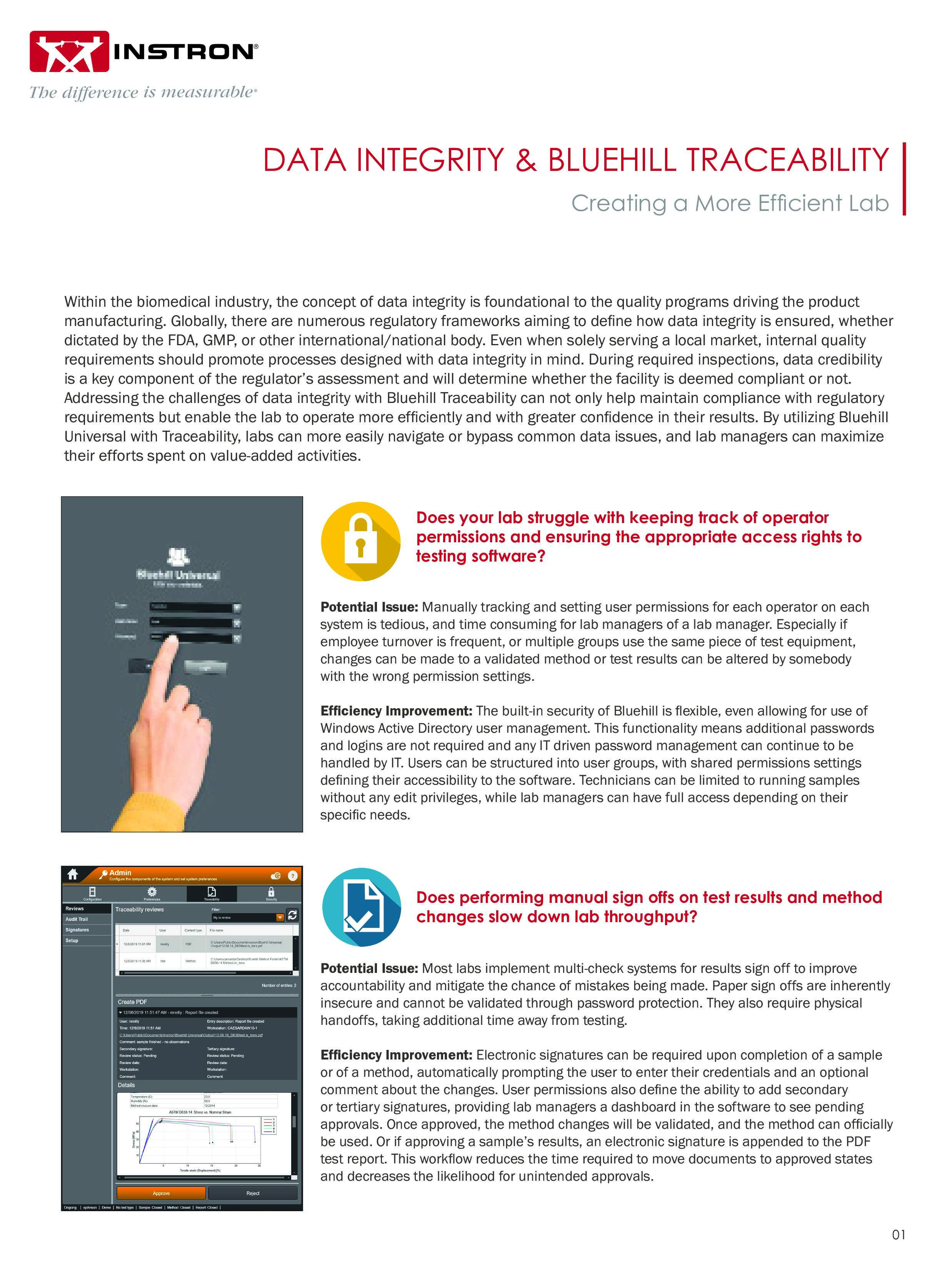 Data Integrity and Bluehill Traceability
