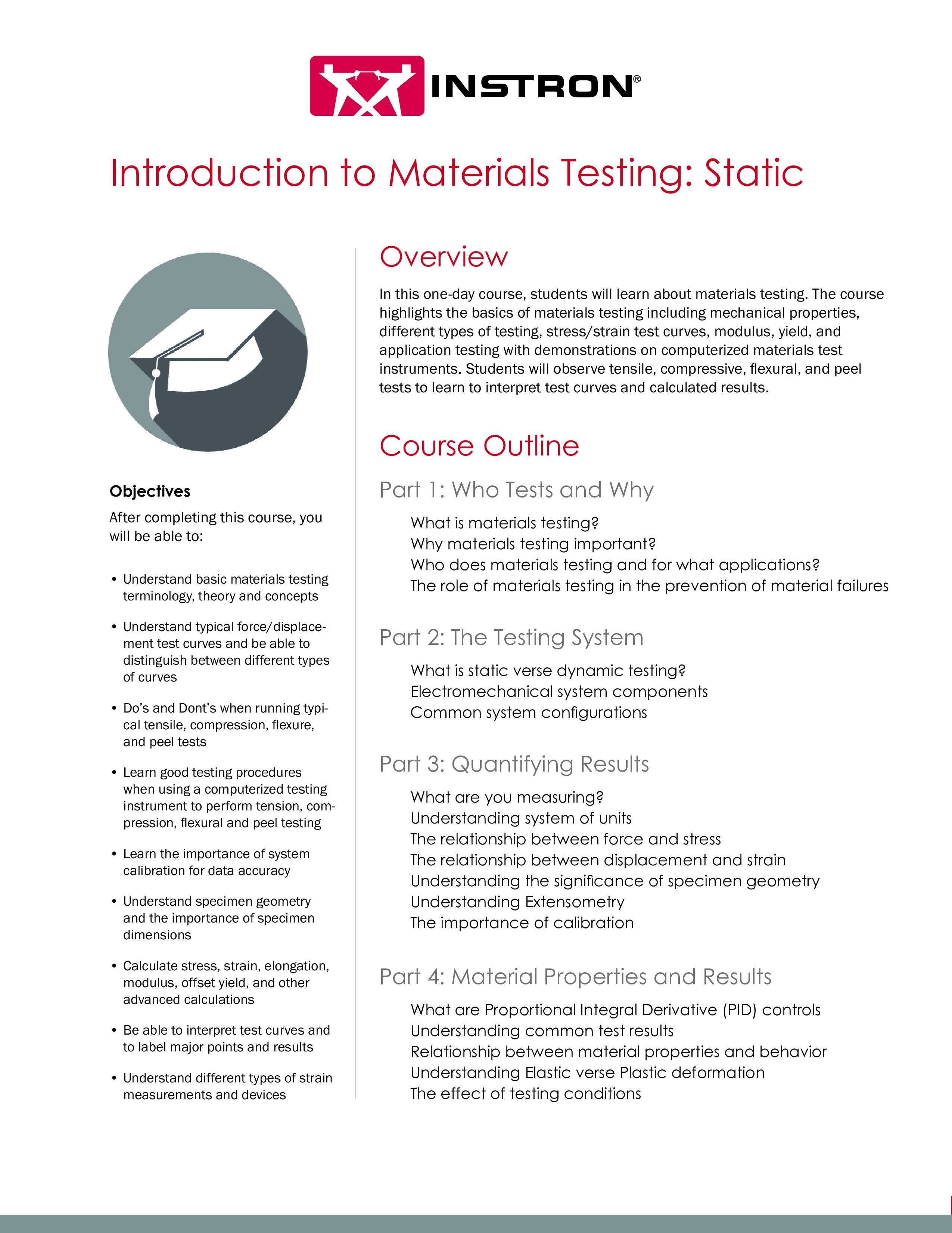 Introduction to Materials Testing Course Overview