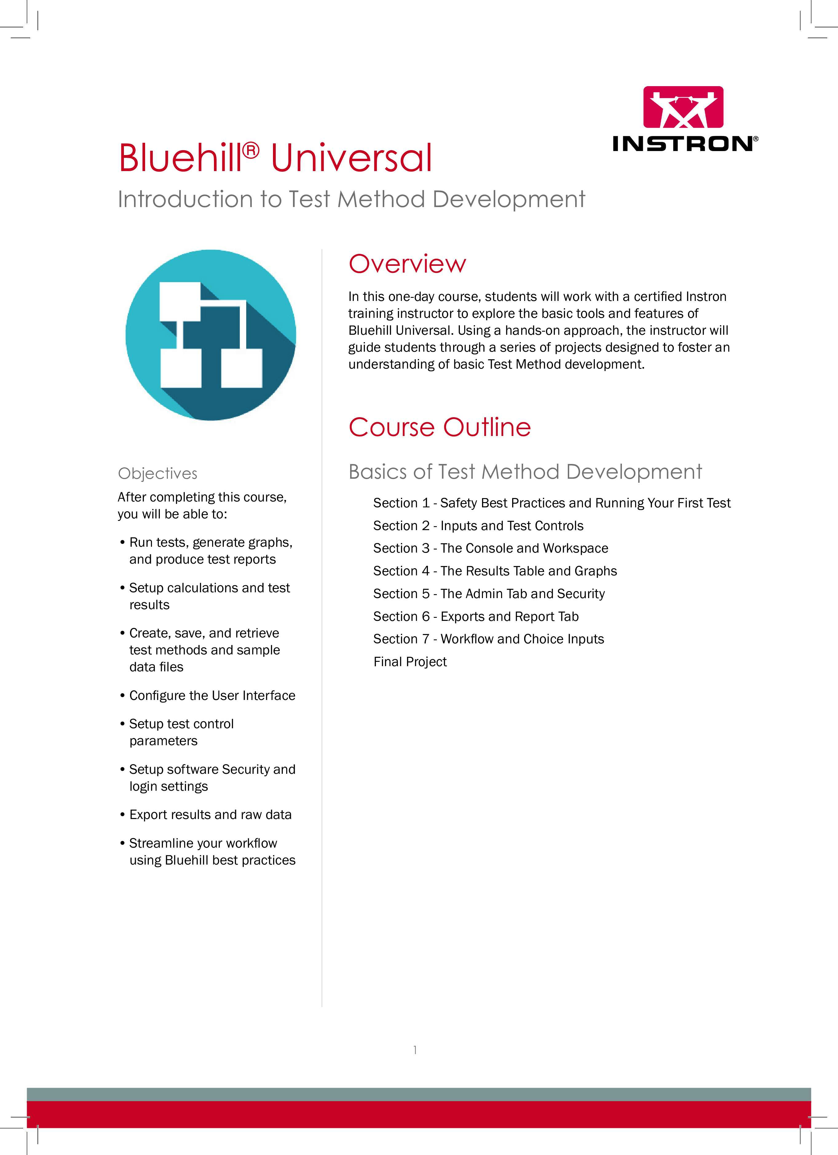 Bluehill Universal: Introduction to Test Method Development