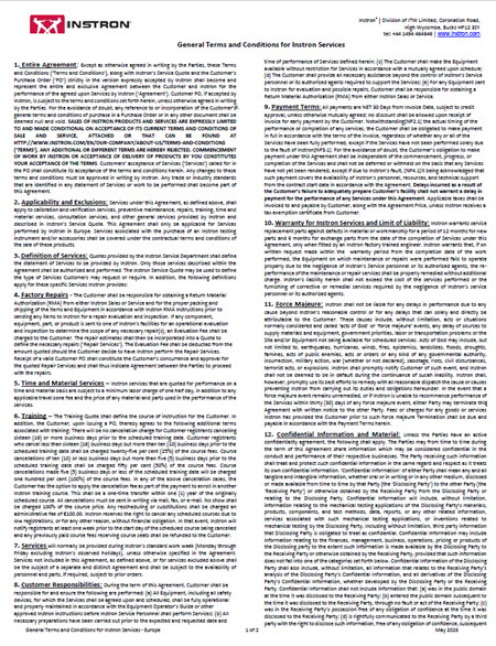 Service Europe Terms & Conditions – PT