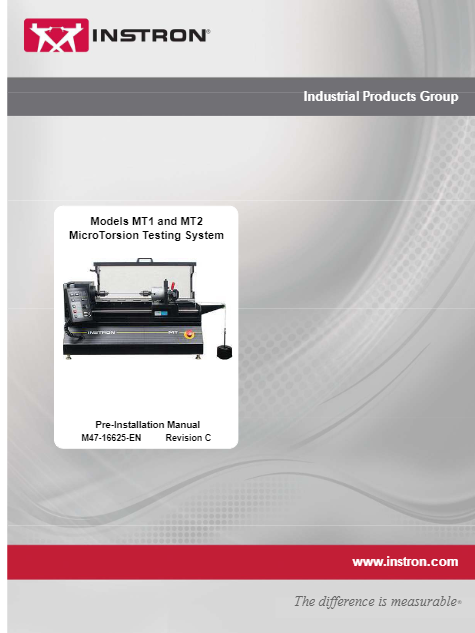 MT1 and MT2 MicroTorsion Testing System – Pre-Installation Manual